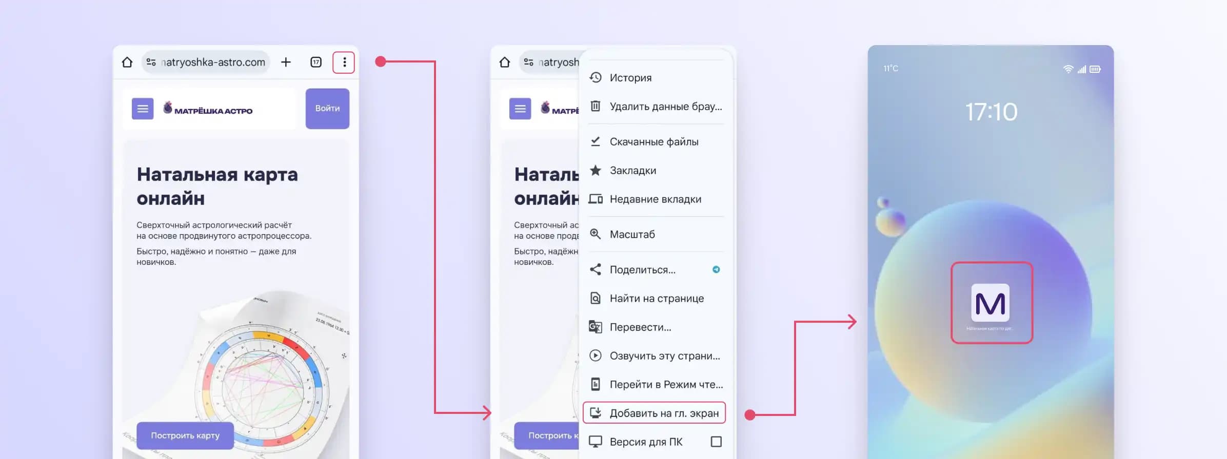 Добавление иконки на экран смартфона